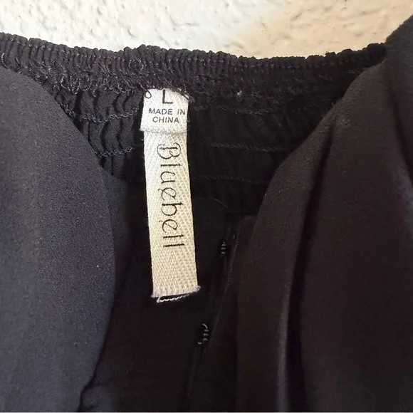 Bluebell woman’s  Black corset cropped Long Sleeve Blouse size L sexy feminine - Picture 4 of 7